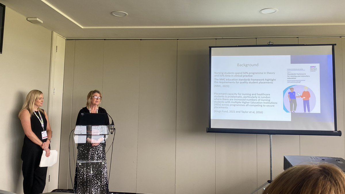 HealthActionUK's tweet photo. #rcned24 Presentation from @KingstonUni group, Liz Crighton, Grace McCarthy, and prof Price. Research exploring the experience of hosted nursing students within @ChelwestFT. Key themes like communication, confidence, care giving, striving to belong, knowing and growing. Fab! https://t.co/NgKtBc1z17