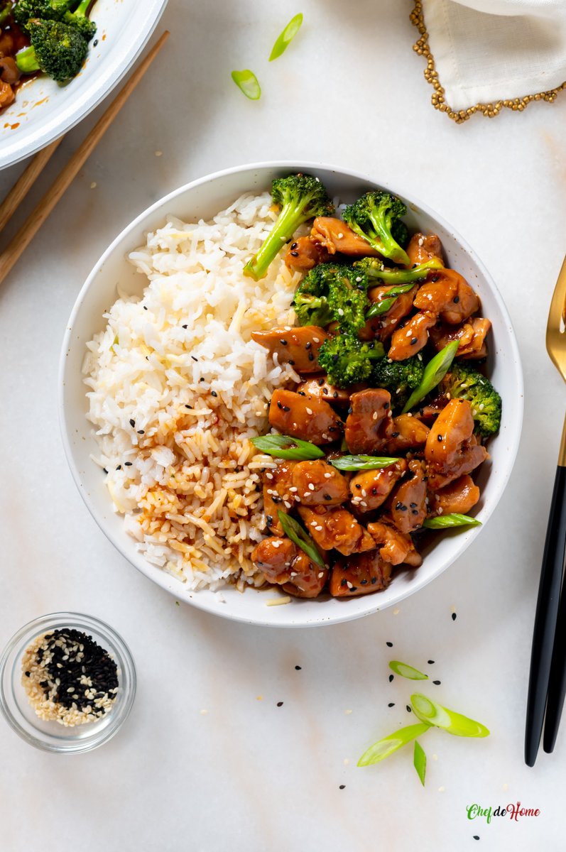 Teriyaki Chicken and Broccoli 👉chefdehome.com/recipes/948/te… Faster than takeout, delicious Teriyaki #Chicken and Broccoli stir fry. The Teriyaki Sauce recipe needs easy to find pantry ingredients and just 10 mins of prep. It is a takeout #dinner that you can prepare at home faster.