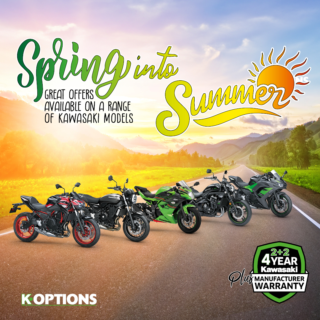 Get ready to Spring into Summer with a host of attractive new finance offers! Available across a wide range of machines, get yourself ready for the warmer weather and speak to your local Kawasaki dealer today