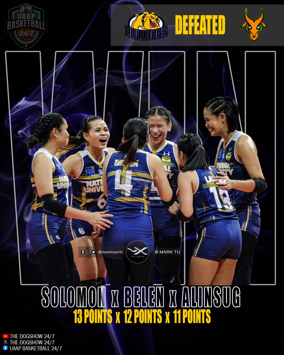 The NU Lady Bulldogs takes the number one spot and a twice-to-beat advantage. They will be facing the FEU lady Tamaraws in the Final Four round.
UAAP Womens Volleyball Season 86
.
#UAAPSeason86 #UAAP86
#UAAPBasketball #UAAPBeauties
#UAAPVolleyball