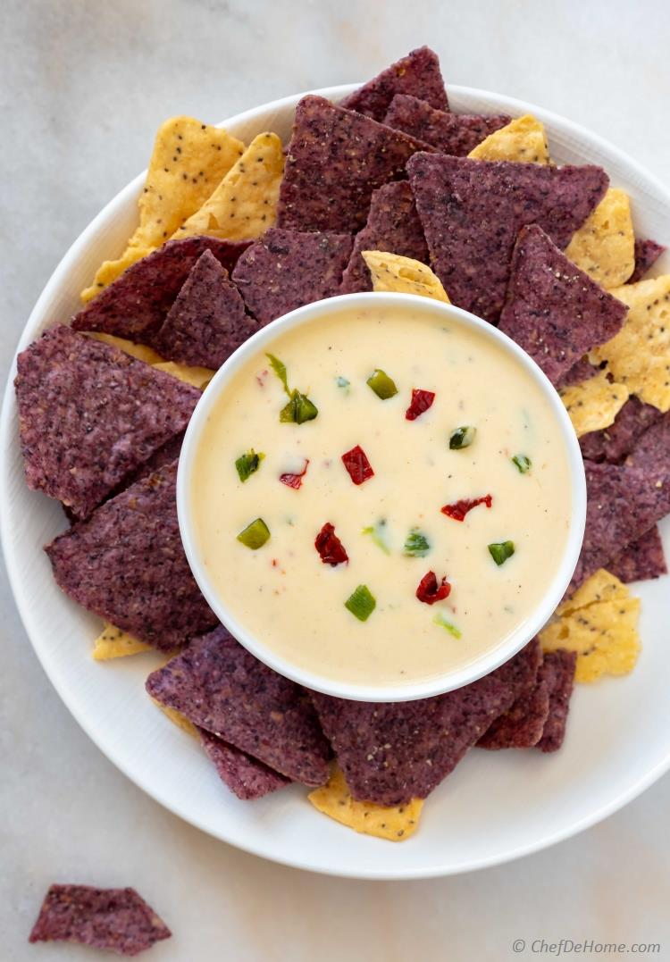 Queso Blanco 👉chefdehome.com/recipes/946/qu… A perfect cheese #dip with chips no matter what the occasion! Loaded with cheese and flavor of chilies - poblano, chipotle.  Queso Blanco is a made-from-scratch, made with real ingredients dip.