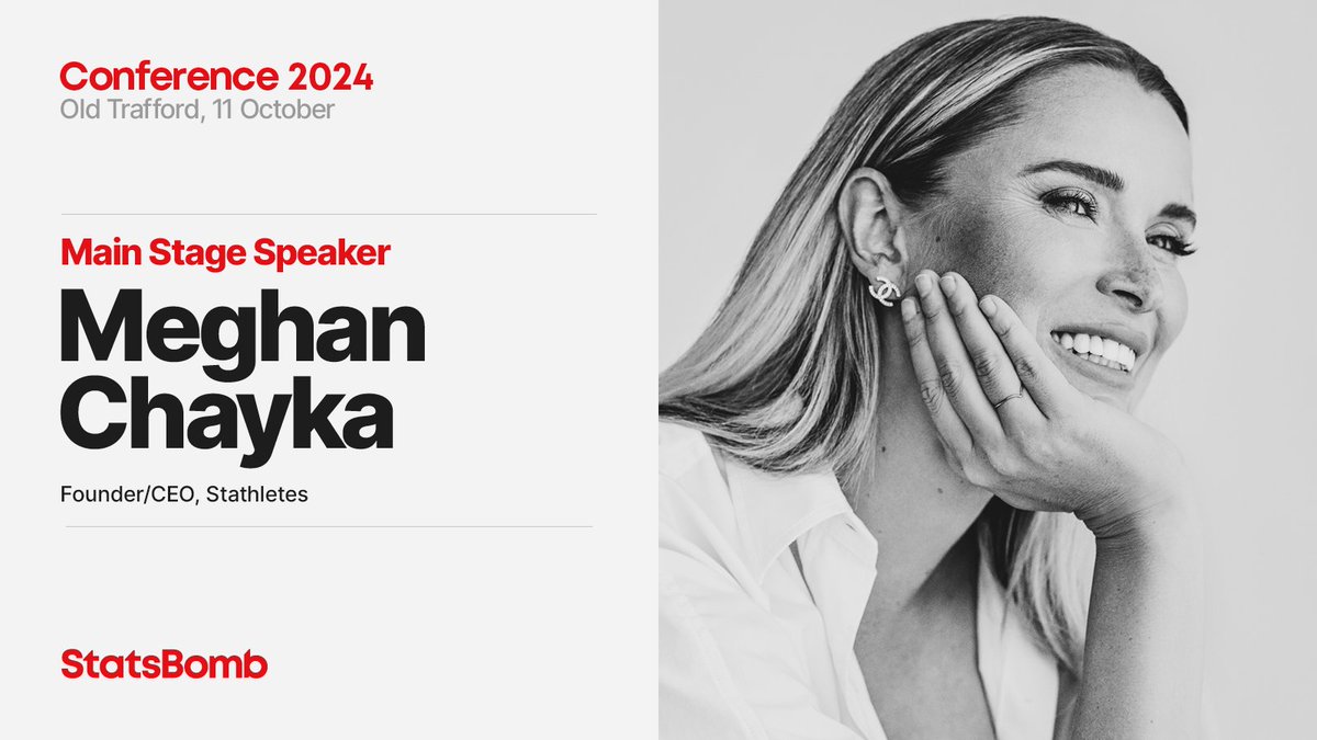 We are delighted to make our second speaker announcement for the 2024 #StatsBombConference: Meghan Chayka

@MeghanChayka is a Canadian data scientist and co-founder/CEO of the ice hockey analytics firm Stathletes

Tickets and more information here:
statsbomb.com/events/statsbo…