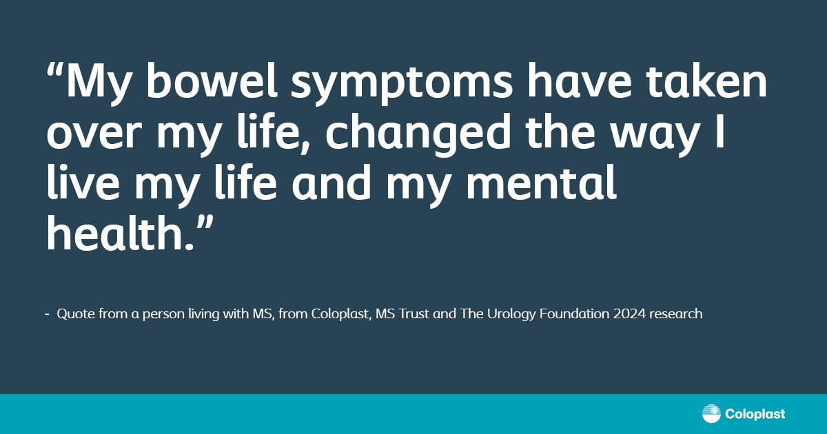 New research by @MSTrust, @TUF_tweets and @Coloplast_UK finds that 66.9% of survey respondents living with #MS experience #bladder and #bowel problems, significantly impacting individuals’ mental health, work, relationships and everyday activities. #MSAwarenessWeek #MSUnfiltered