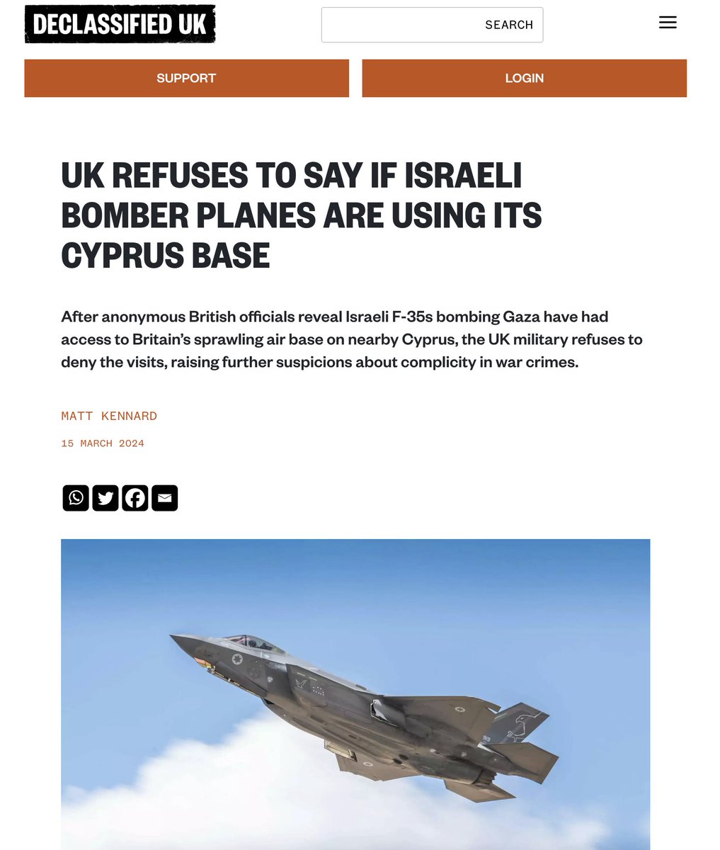 Reminder: the UK government is refusing to tell us if Israeli fighter jets bombing Gaza are using the RAF base on Cyprus. 14,000 children are dead. Thousands more burnt, maimed and mutilated. How are we allowing this?