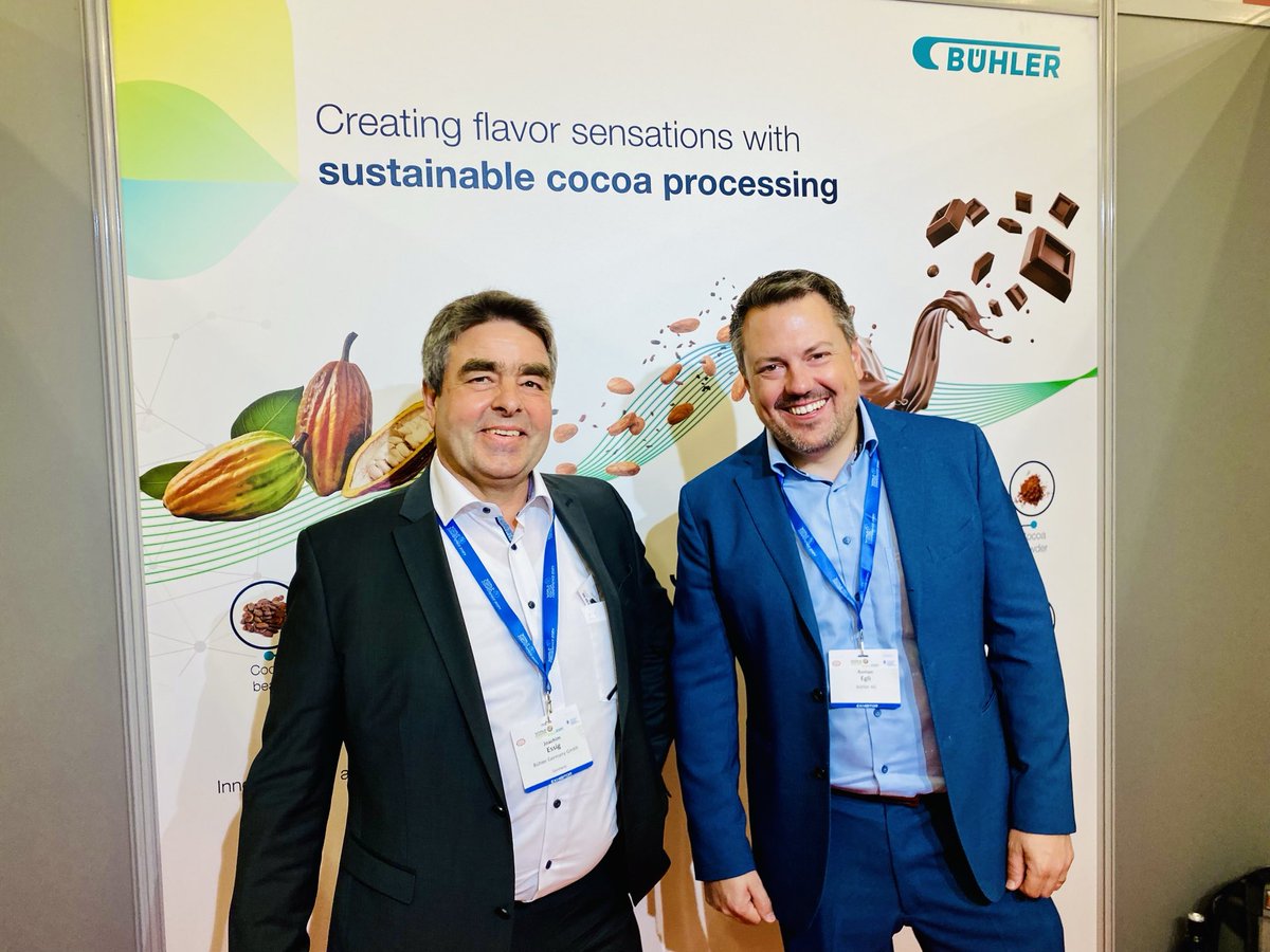 Thanks to the Buhler team at this year’s World Cocoa Conference, which they described as a great means of engaging with the industry and a strong three days. ⁦@Buhler_Group⁩ #brusselscocoa #cocoa #equipment #solutions #confectioneryproduction