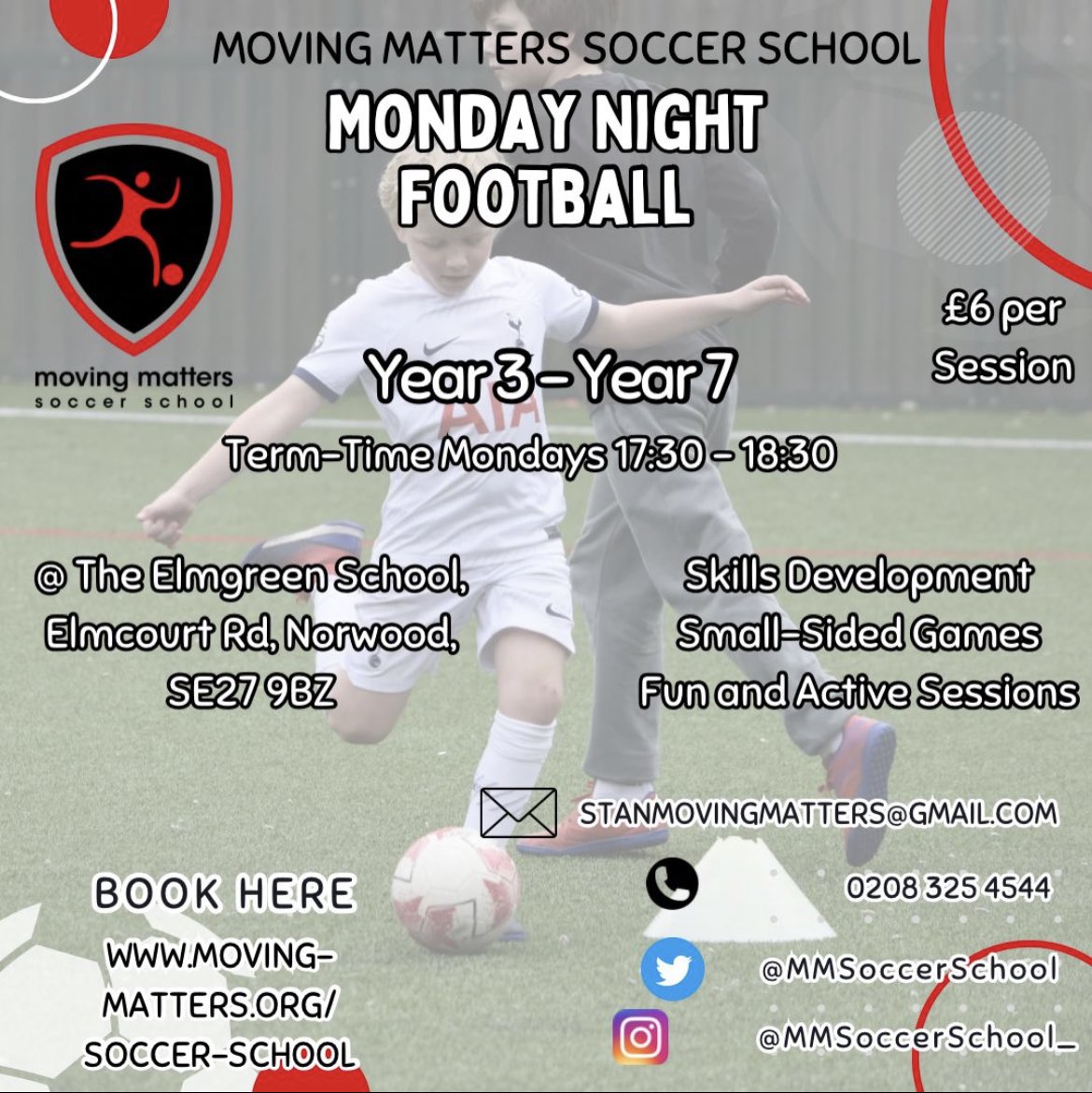 MMSoccerSchool's tweet photo. 🚨 We are delighted to announce the return of Monday Night Football 🚨

First session FREE with code: FREE24 

https://t.co/fm6OUdKLBh https://t.co/HA0vTH2mpV