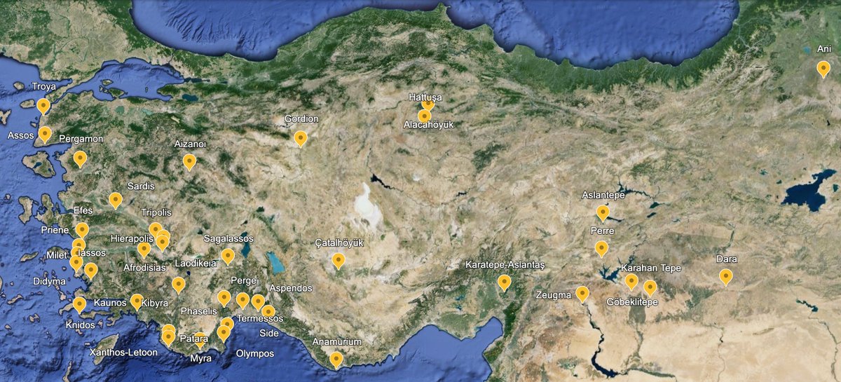 Yüzlerce antik kente sahip Türkiye'nin en ünlü ve en beğenilen 40 antik kentini haritada topladım. Tarihiyle, antik kalıntılarıyla ve doğasıyla göz kamaştıran bu harika alanları keyifle ziyaret edebilirsiniz.