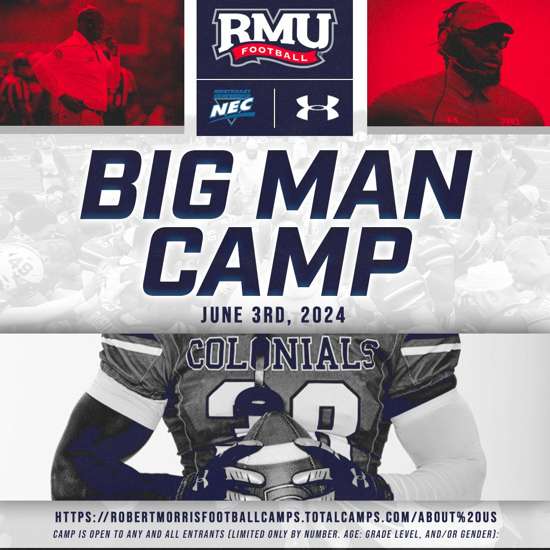 BIG MAN CAMP MONDAY, JUNE 3rd PRE REGISTER NOW: rb.gy/aydlid COLLEGE COACHES CONTACT: @david_rosen32 to RSVP!! 📷 🏈