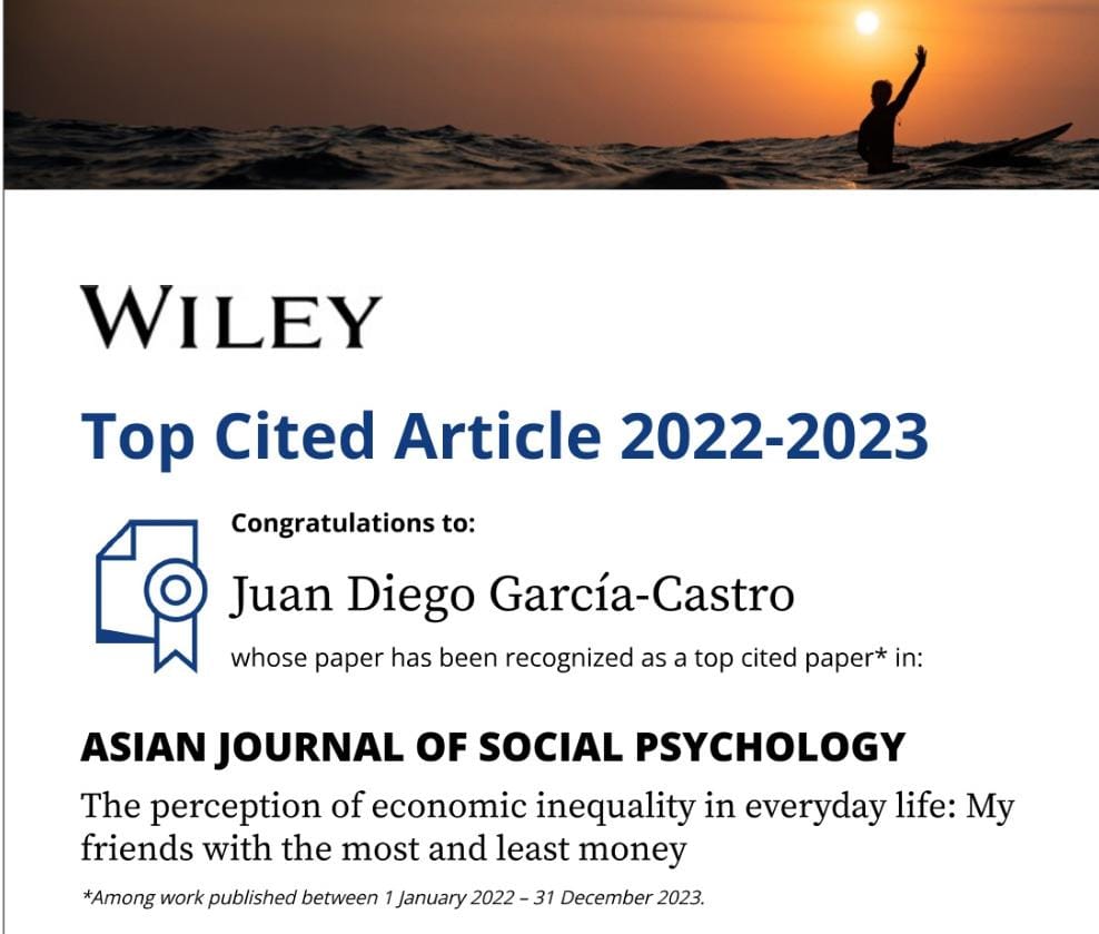 🛎️ Check our #openaccess #TopCitedArticle at @AASP_AJSP 'The perception of economic inequality in everyday life: My friends with the most and least money' ➡️ doi.org/10.1111/ajsp.1… with @egarcias129 @Mar_MontoyaL and @rrbailon @CentroCOES #AcademicTwitter