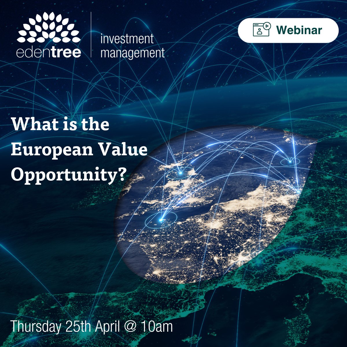 Final chance to register for our webinar tomorrow with EdenTree Fund Manager, Christopher Hiorns - What is the European Value Opportunity? Register here and join us at 10am ow.ly/gs7750RmZQ5