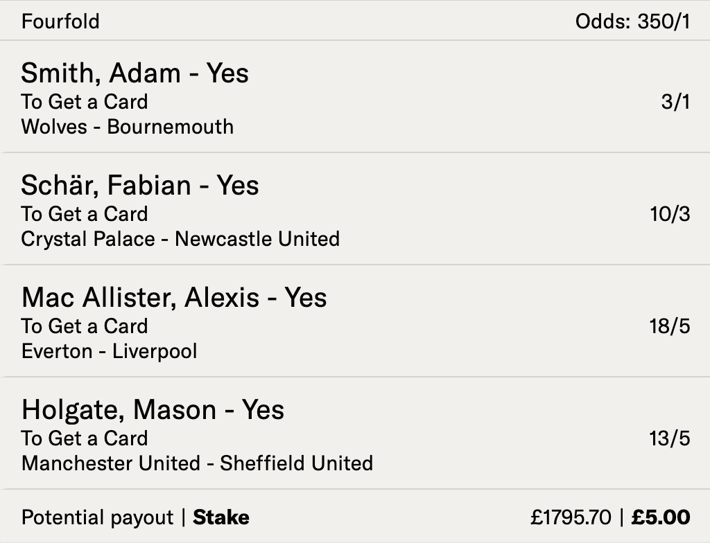 WEDNESDAY PREMIER LEAGUE ACCA!! ✅ 358.14/1 with BetMGM (20% boost) 📊 Best priced at 195.83/1 elsewhere ❌ As short as 63.2/1 in places ❤️ LIKE & REPOST and if this bet wins I’ll give £20 CASH to FIVE followers. 18+ | BeGambleAware | Ad