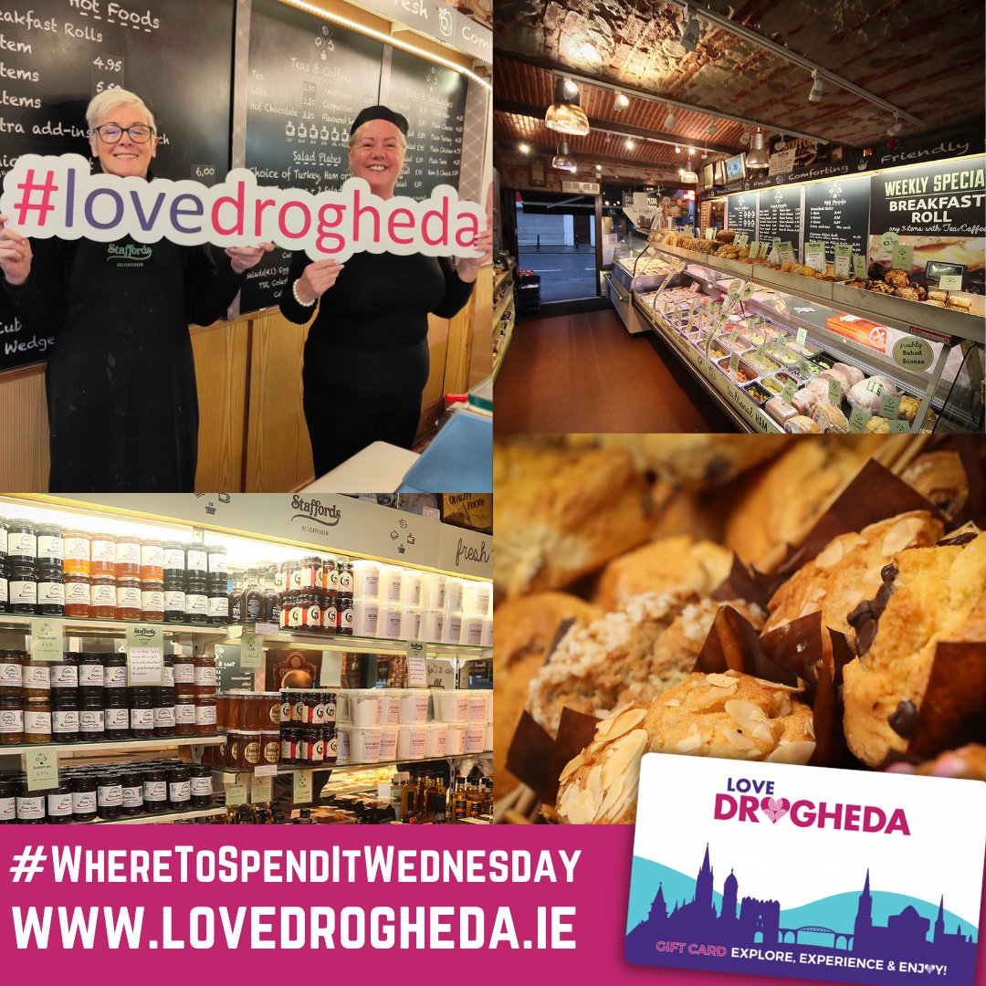 Serving Drogheda since 1978, Stafford's Deli offers freshly made, high quality hot & cold food 🍴 Whether you’re after sandwiches, cakes, or to cater an event Stafford’s can help!🥪🍰 Find out where else you can spend your #LoveDroghedaGiftCard here 📲 townandcitygiftcards.ie/product/droghe…