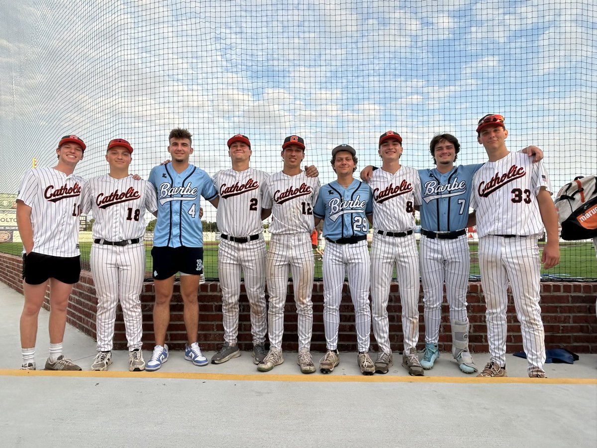 Love when the boys match up with their High Schools in the Spring. Great group of young men right here !! Left to Right = Beau Allen, Ryder Loup, Gabe Guidry, Grant Oubre, Wyatt Chenevert, Drake Pousson, Sam Procell, Collin Harris, Andrew Hodges. Teammates for Life #4L #Knation…