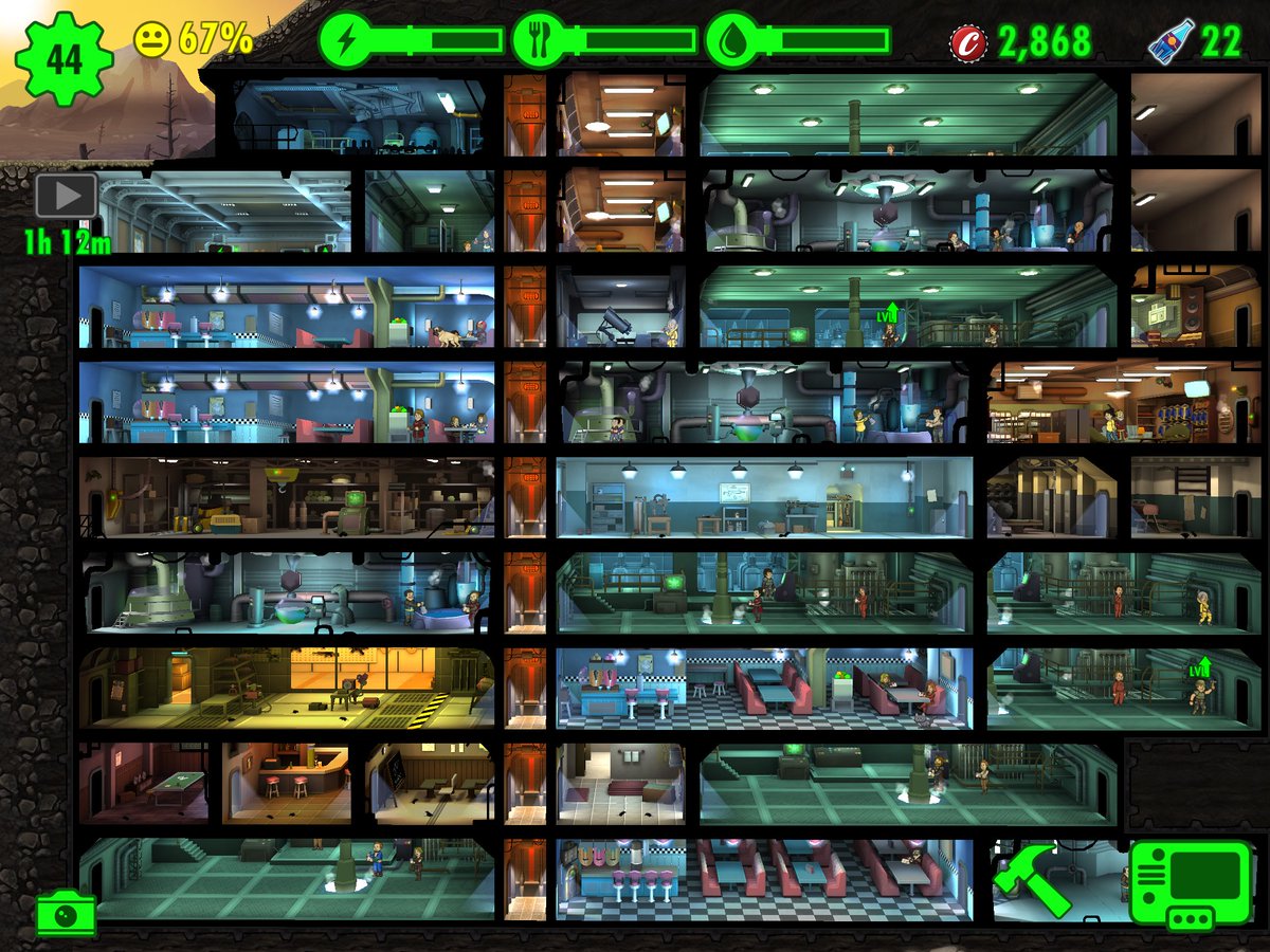 PS4Ron's tweet photo. With all the talk about the new #FalloutSeries and while waiting for the #Fallout4 #PS5 update i played a bit of #FalloutShelter, its on mobile and the #PSNStore for free. Its a fun little manager/builder simulator game 😎 https://t.co/zQSUUeqefb