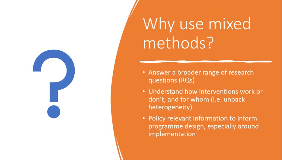 Campbell South Asia (@sasia_campbell) on Twitter photo Using mixed methods gives additional insights on design and implementation, giving greater relevance to policy and practice! - <a href="/HowardNWhite/">Howard White</a>
Our #webinar on mixed methods #evidencesynthesis is live. Join us now! campbellsouthasia.org/event/campbell⦠Using mixed methods gives additional insights on design and implementation, giving greater relevance to policy and practice! - <a href="/HowardNWhite/">Howard White</a>
Our #webinar on mixed methods #evidencesynthesis is live. Join us now! campbellsouthasia.org/event/campbellā¦