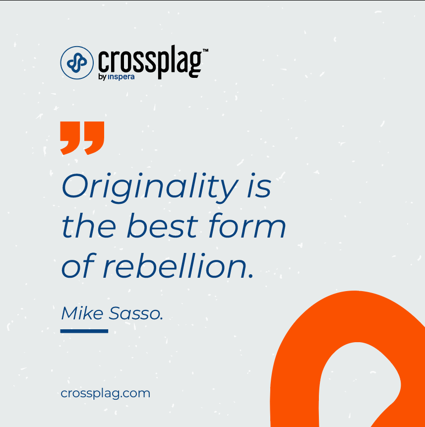 crossplag's tweet photo. Channel your inner rebel with originality! 🌟

Mike Sasso reminds us that our unique perspectives are academia's true gems.

#quoteOfTheDay https://t.co/nZTcVKoSSD