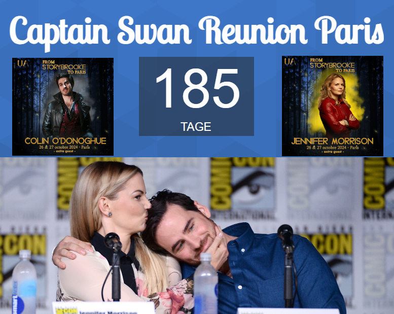 185 days til the #CaptainSwan reunion in Paris 🙌🥰 #OUAT #OnceUponATime #JenniferMorrison #Colinodonoghue #FSTP