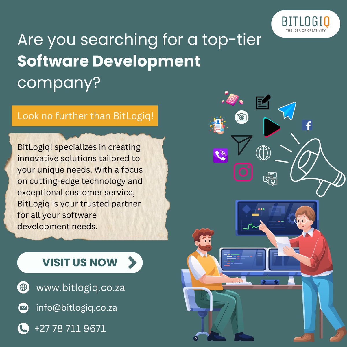 Embark on a journey of digital transformation with BitLogiq by your side! 🌟

Our team of experts specializes in crafting bespoke software solutions.🌐

Visit us: bitlogiq.co.za

 #CustomSolutions #Softwaredevelopment #bitlogiq