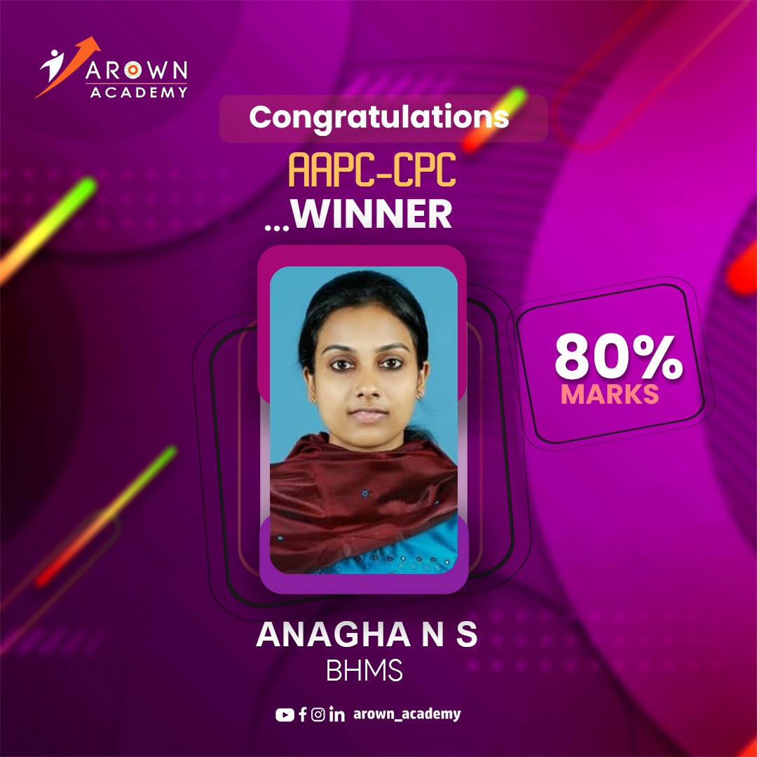 Congratulations our recently AAPC-СРС PASSED student 📷📷📷📷
#arownacademy #medicalcodingandbilling #congratulations #results #examresults #proud 
#southindiasno1alliedhealthscienceinstitute