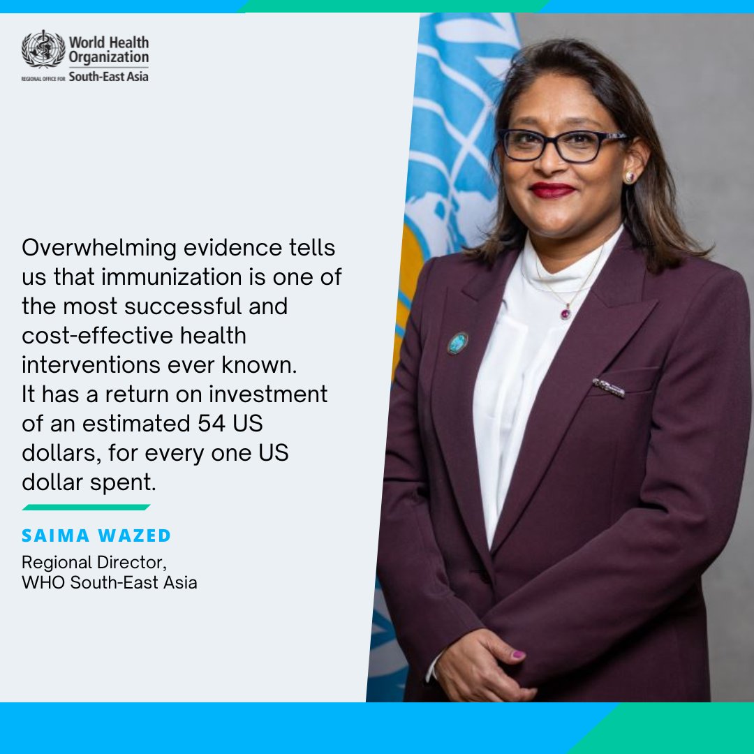 Immunization is one of the most successful and cost-effective health interventions ever known: Regional Director @drSaimaWazed at a regional Workshop in Colombo, #SriLanka, on strengthening surveillance and outbreak preparedness and response for priority vaccine preventable…