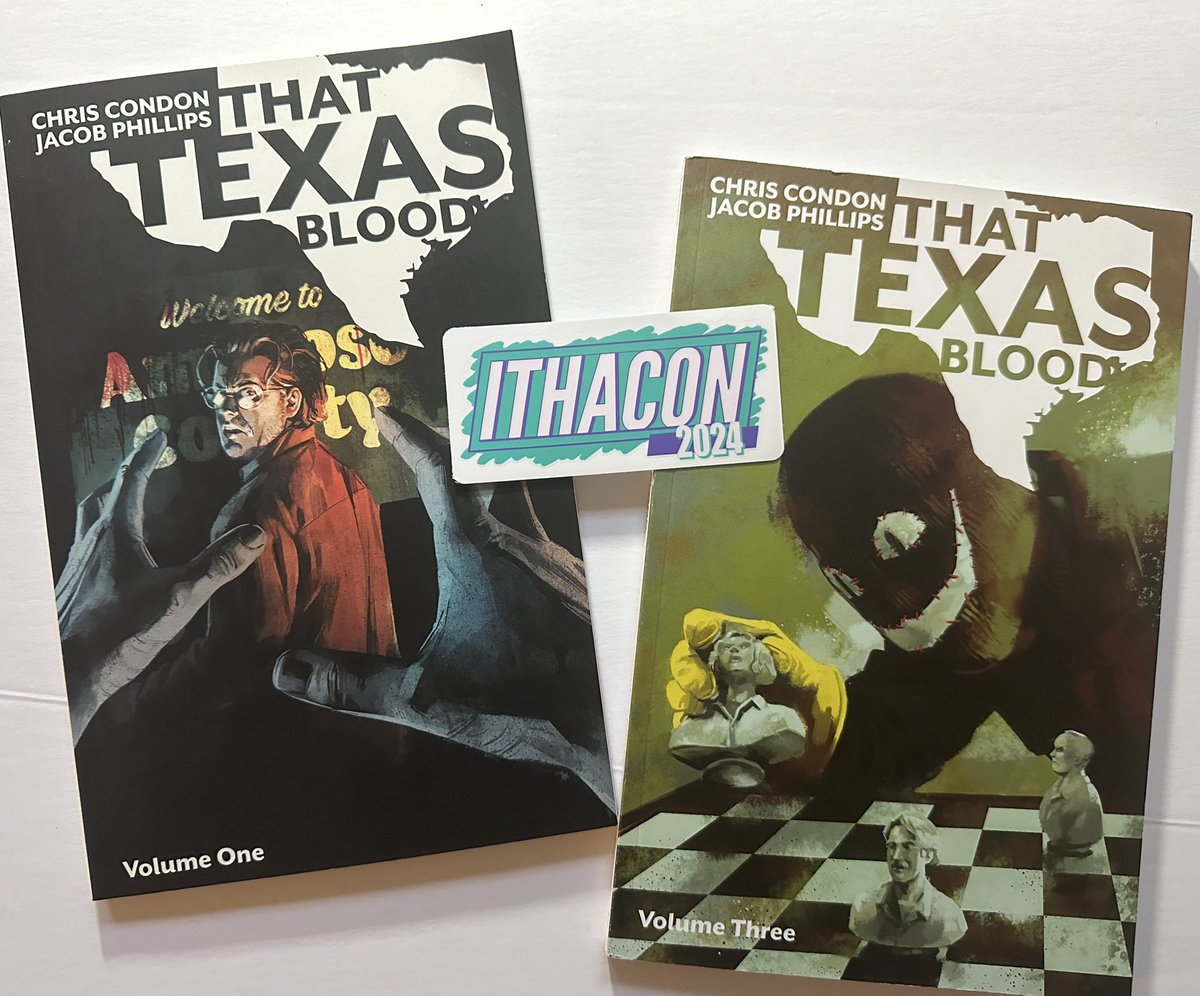 We’ve spoken many times (and he’s even Zoomed into my classes) but I’ll meet writer @ChristopCondon for the first time this weekend at @ithacon_ny ! #comics @VisitIthaca @IC_Business @ImageComics #thattexasblood