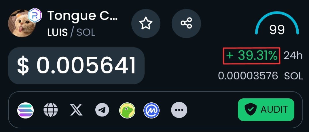 It's a bullish day for $Luis!🐱

I bet we will see sharper rises once the consolidation ends!📈

It will also be available for trading on <a href="/BingXOfficial/">BingX</a> in 15 minutes!⌛️

dextools.io/app/en/solana/…