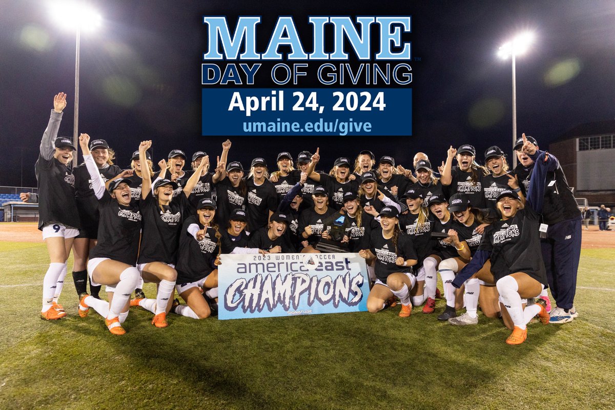 🗣️ Maine Day of Giving is HERE! Your donation today supports our drive for another championship 🏆 ➡️ our.umaine.edu/soccer24
