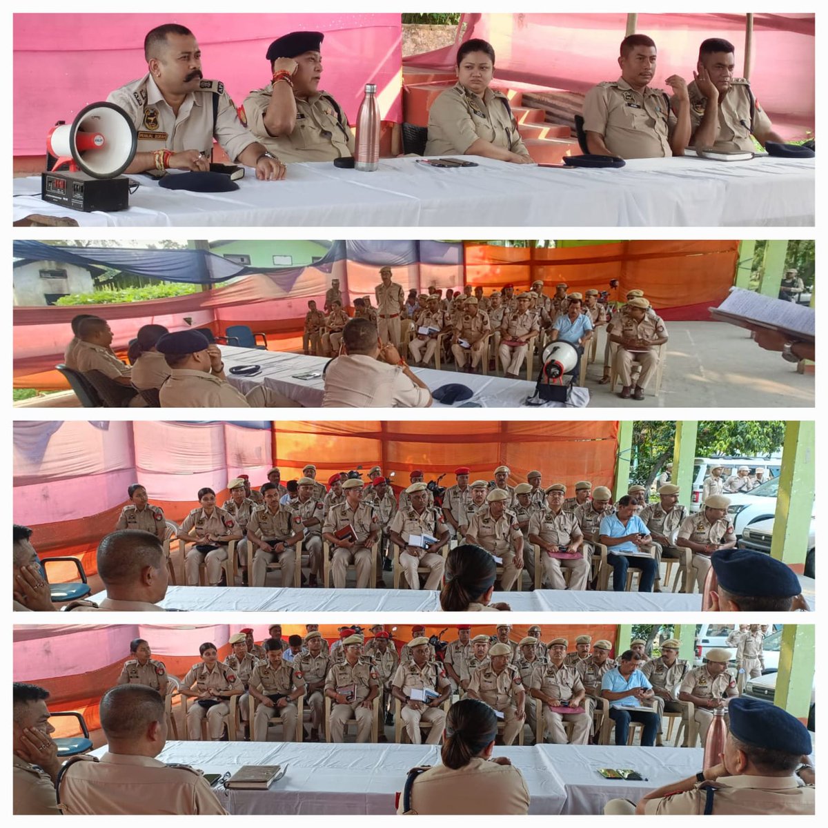 #জনহিতজনসেৱাৰ্থে# Monthly Arakkhi Sanmillan for the month of April/2024 was held at Police Reserve Dhemaji on 24.04.2024 in presence of police representatives from various PS and OP and PPsof the district. @assampolice @DGPAssamPolice @gpsinghips @HardiSpeaks