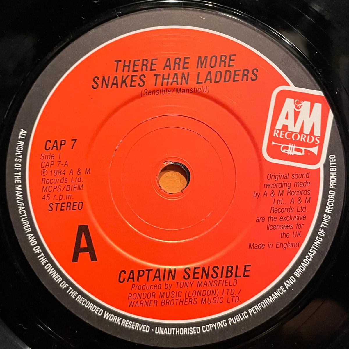 ほな7いこか CAPTAIN SENSIBLE / There Are More Snakes Than Ladders [’84 A&M Records --- CAP 7] #CaptainSensible #ThereAreMoreSnakesThanLadders #TonyMansfield #listeningbar #vinylbar #musicbar #レコードバー #mhc24042024 youtube.com/watch?v=DF9Cva…