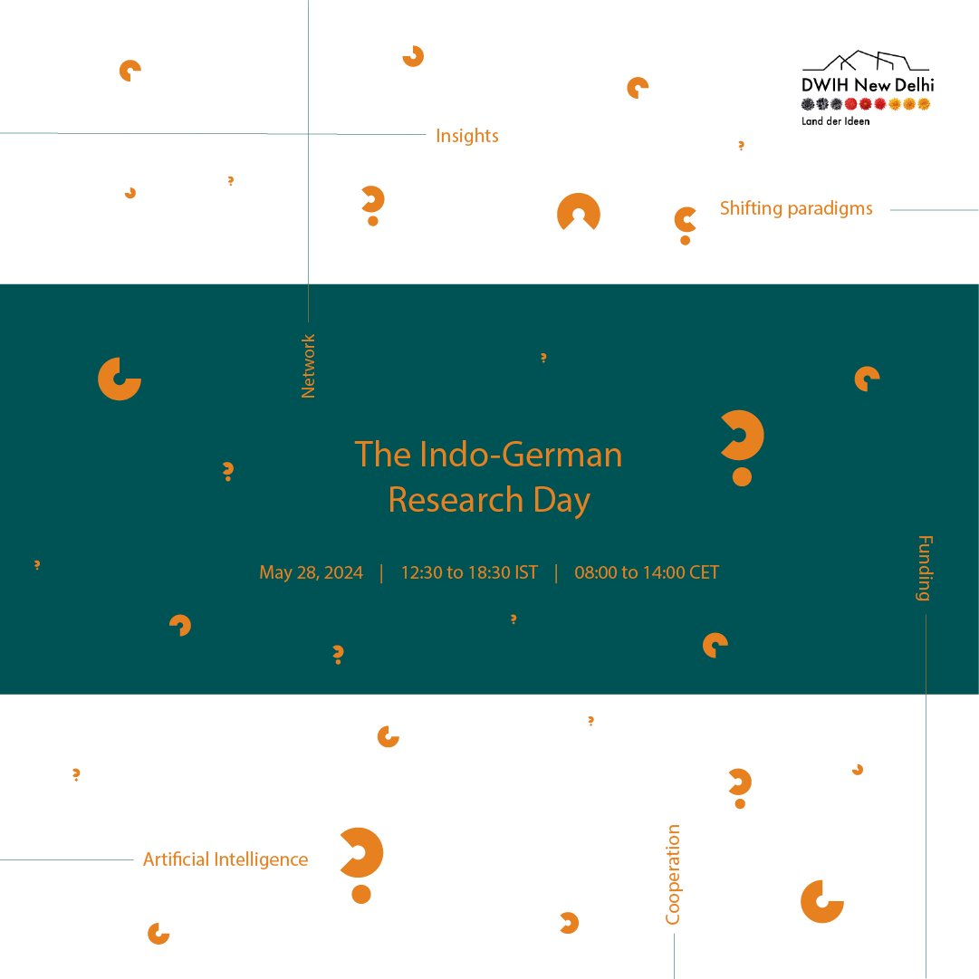 Save the date📅28.05.2024 for 3rd edition of the online #IndoGermanResearchDay. Interesting panels on #AI 's impact on #research &institutes🔬, shifts in #global research #cooperation 🌐 & #researchfunding 💶! Watch this space for more details! Registrations open 2.5.24 🚀