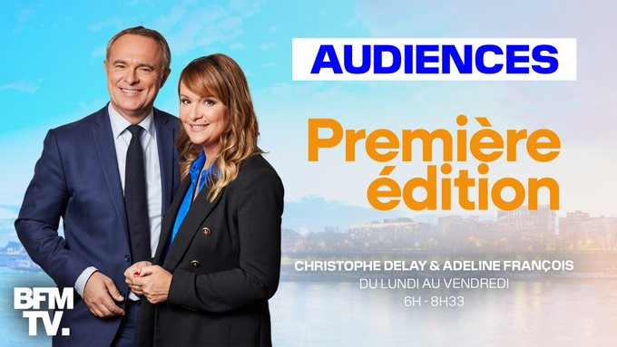 📺#AUDIENCES - Mardi 23 avril 🔴La matinale @PremiereEdition sur @BFMTV (6h/8h33) ✅2ÈME CHAÎNE DE FRANCE ✅1ÈRE CHAÎNE INFO ➡️15,9% PDA ➡️366 000 téléspectateurs en moyenne ➡️2,2 millions de téléspectateurs en cumulé 25/49 ans ✅1ÈRE CHAÎNE DE FRANCE ➡️20,7% PDA