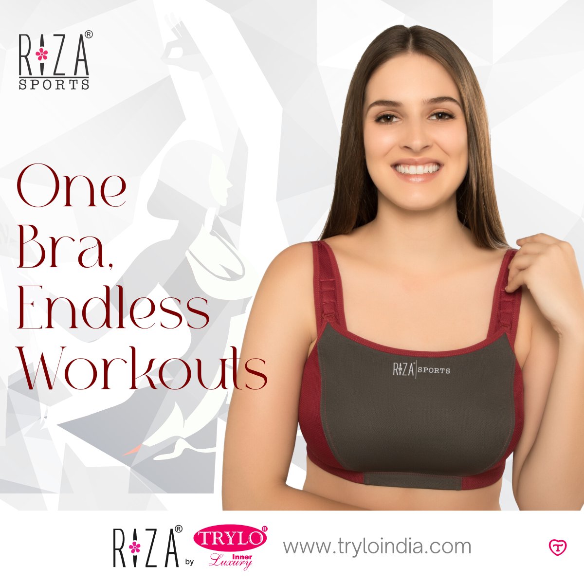 Riza Sports Bra doesn't compromise on comfort for support.  

Product Shown :- Riza Sports Bra

#TryloIndia #TryloIntimates #RizaIntimates #RizabyTrylo #RizaSportsBra #ComfortAndSupport #NonWired