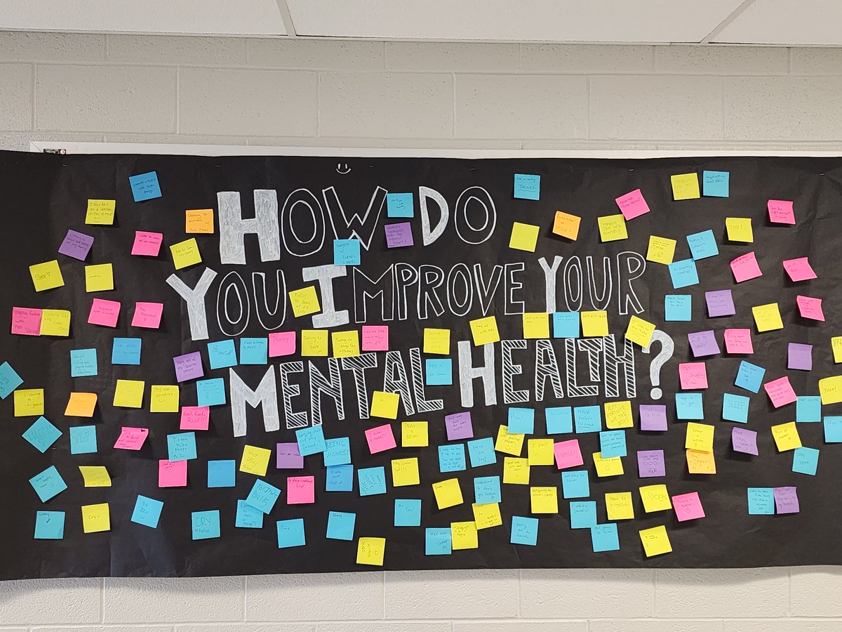 Mrs. Tate has started a Mental Health Connection Board outside of her room and it has really caught on with the students!!  #startthetalk