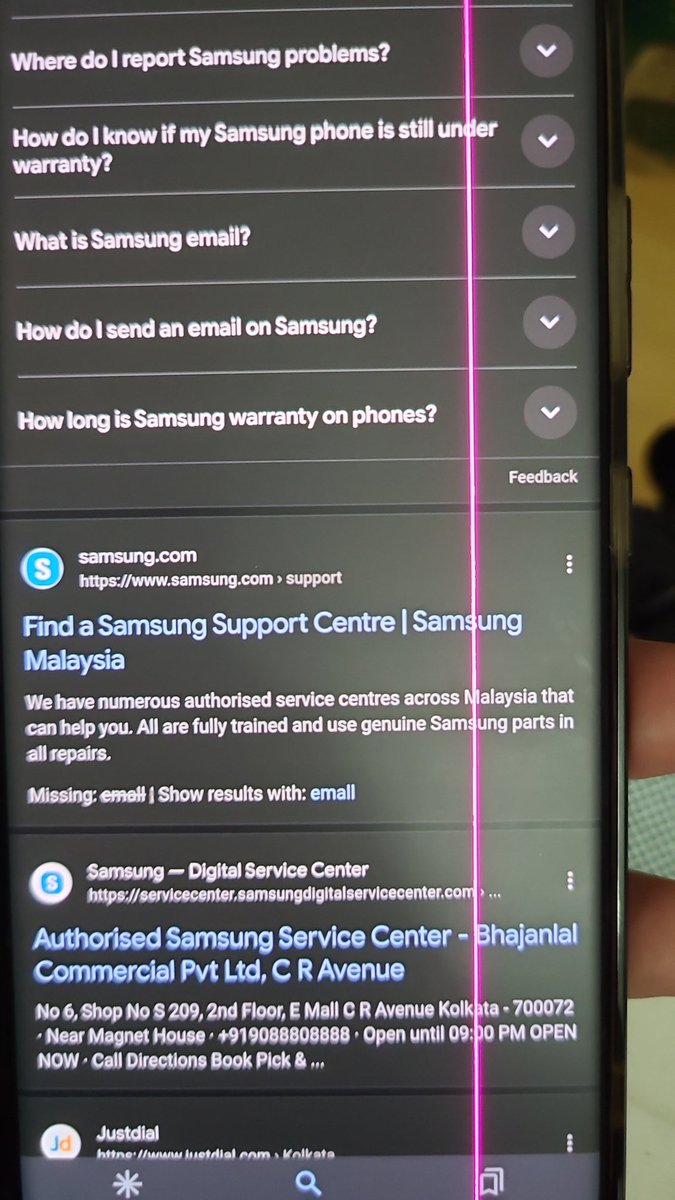 aqeeelllll's tweet photo. @SamsungMalaysia hey s21 ultra. Purple line just appeared. No drops no nothing. Just appeared after normal usage https://t.co/TGxuprEA3R