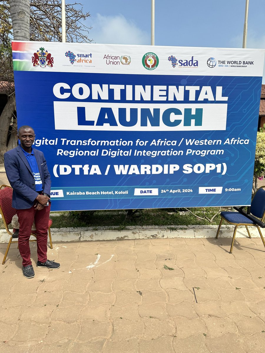 KawsuBarrow's tweet photo. Continental Launch of the #DTfA/WARDIP in the Gambia.
This project aims at increasing broadband access and usage to promote the single digital market in Western Africa. It will also help Gambia to have its 2nd Submarine Cable to boost connectivity, etc…
Funded by @WorldBank. https://t.co/S6w5VZXnKZ