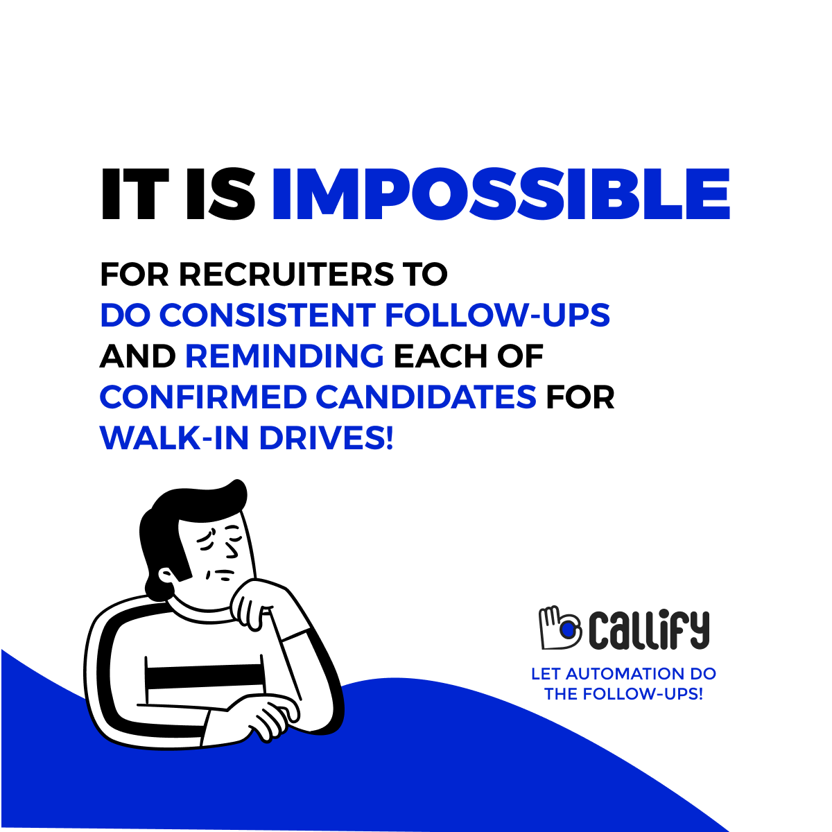 InCallify's tweet photo. Being a recruiter means managing many tasks, and reminding candidates about interviews can be a challenge. However, in the world of recruitment, consistent follow-ups are crucial for the success of walk-in drives, despite the difficulty. https://t.co/6CC9Px84bd
