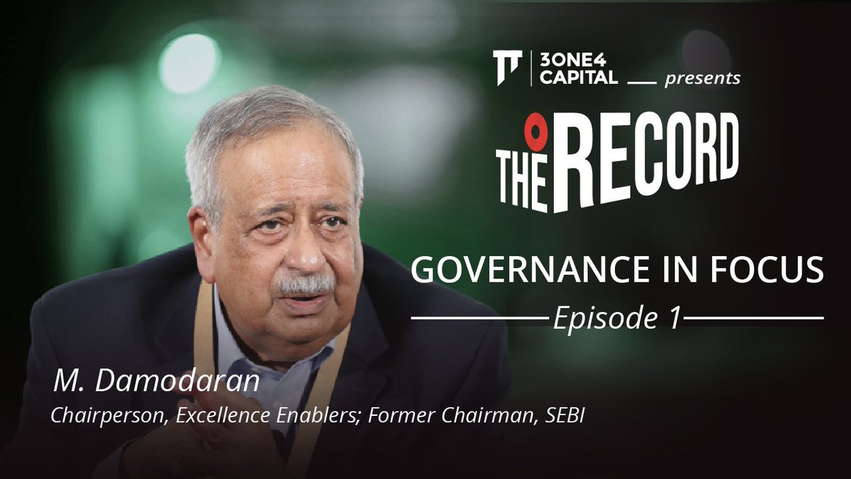 The Record's second season, 'Governance in Focus,' launches with the first episode of its two-part video series. M Damodaran (Chairperson, @eepl_corpgov) stresses that growth without governance is ultimately untenable. Watch the episode: t.ly/xks1y