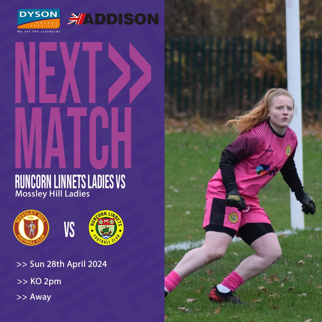 ⚽️🤩 Sunday we go up against Mossley Hill Ladies! 📅 Sunday 28th April @ 2pm 🆚 @mossleylfc 🏆 League game 🏟️ Admiral Street Park, Admiral Street, Liverpool, L8 8JN Come down and show your support 💜 🙏🏼 Away kit sponsored by @DysonEnergy