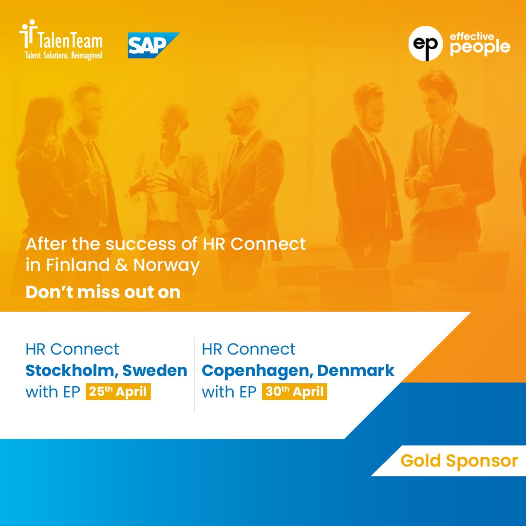 Excited to meet #HR leaders in Sweden & Denmark with EP! Don't miss our Royal Mail story in Copenhagen! Learn about #BLEND's impact. talenteam.com/events/hr-conn…

#LearningPlatform #KeepGrowing #LearningExperience #BLENDLXP #HXM #TalenTeam #SAP #SAPPartner #SAPSuccessFactors