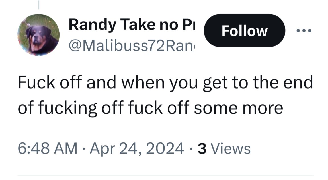 Randy is having a bad life.