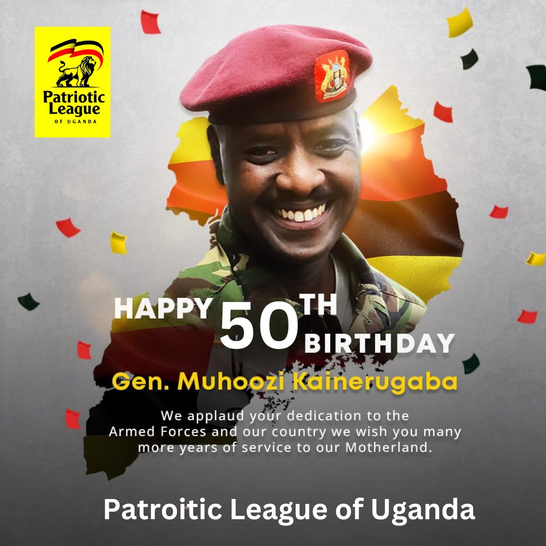 Splendid 50th birthday, the Chairman of @Pl_uganda- Gen @mkainerugaba. For us at the Western Bureau, we wish you the very best in your life. M7 now, MK next! @DaudiKabanda @AgabaGe60704975 @ykyabalongo