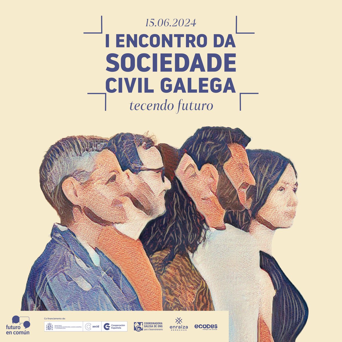 Se a túa organización traballa dende calquera ámbito social 
💜🙌Por unha sociedade máis xusta e igualitaria 
🌏🧑🏽‍🤝‍🧑🏽Onde as persoas e o planeta estean no centro

Agardamos por ti o 15 de xuño para tecer xuntas o futuro que queremos para Galicia 
👉🏾acortar.link/3GxlPT