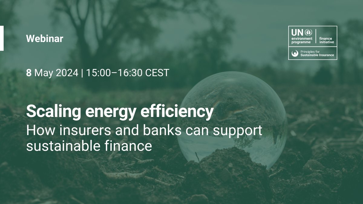 Join the PSI and the PRB for a joint webinar discussing why the scaling of energy efficiency is an important factor for sustainable finance initiatives, and how this can be considered for achieving sustainability goals. To register, click: ow.ly/bpkX50RhXhp