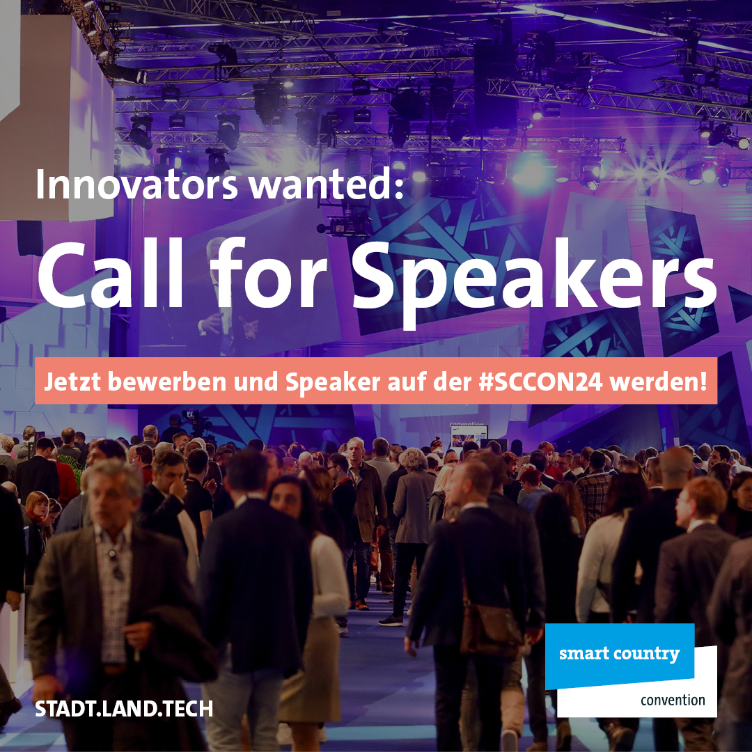 Call for Speakers 2024: Noch bis zum 24. Mai suchen wir die innovativsten Projekte des öffentlichen Sektors! Jetzt mit eigenen Lösungen rund um Digitalisierung, Nachhaltigkeit und kommunale Praxis bewerben und Teil des #SCCON24 Bühnenprogramms werden. ➡️smartcountry.berlin/de/programm/sp…
