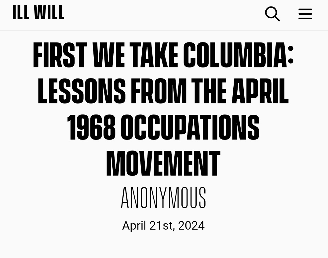 🧵 A few days ago, to little fanfare, organizers from the Yale and Columbia's "Liberated Encampment Zones" published this guide containing 14 points that explains the protestors' strategy in the weeks and months to come. 

The guide was endorsed by the National Students for