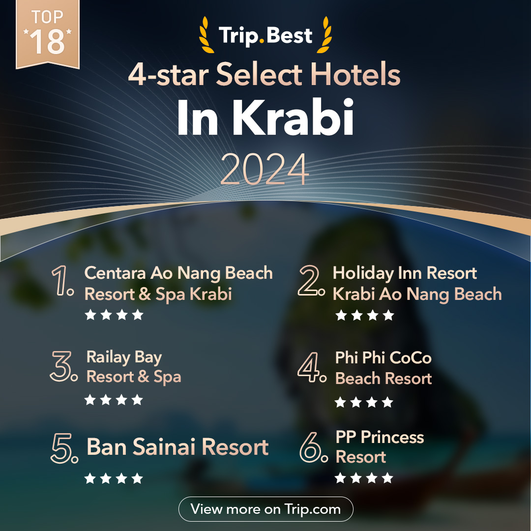 Visit Krabi in April for warm, sunny weather, ideal for beach days and island hopping. Enjoy Songkran festivities and quieter, off-peak travel. Check trip.com/t/krabihotels for top 4-star select hotels in Krabi.