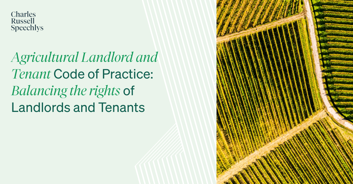 Earlier this month, the Agricultural Landlord and Tenant Code of Practice for England was launched to provide guidance on the standards of behaviour expected from landlords and tenants. Read more: crs.law/6T3b50RmYR8 #agriculture #landlord #tenant #realestate #property