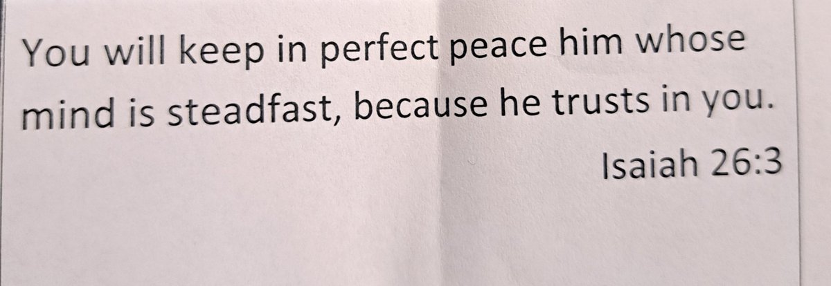 Verse of the day as dispensed by the @JamestownYMCA 
#GodMorningWednesday 
#PerfectPeace