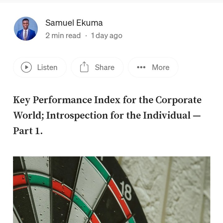 ekuma_sam's tweet photo. I've heard so much about KPI  and it's importance. In this article, I attempted to adapt that principle for individuals. See below:

https://t.co/6L9KhXuD83 https://t.co/LXLxzck9SB