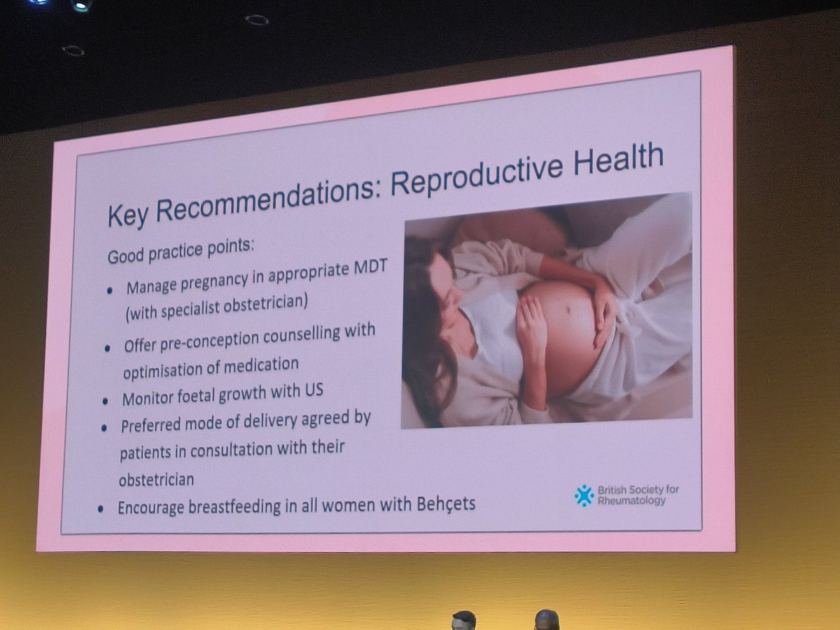 #BSR24 Key recommendations in reproductive health for Sjögren's (1 and 2) and Behçet's patients (3) #pregnancy #reproductivehealth